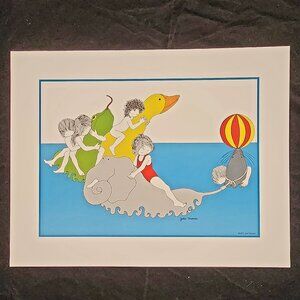 Julie Corsover Children's Prints "Water Fun"  - Vintage 1977 Unframed: New